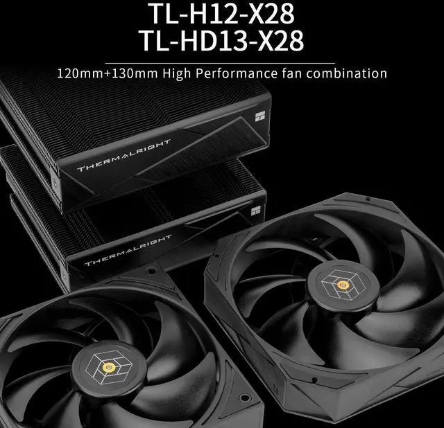 Alt view image 4 of 6 - Royal Pretor 130 Black CPU Cooler,158mm High, Dual Towers and Dual PWM Fans, 6 Heat Pipes Computer Radiator,PC Cooling for AM4/AM5,Intel LGA 1700/1851/1150/1151/1200/2011(RP130 Black)