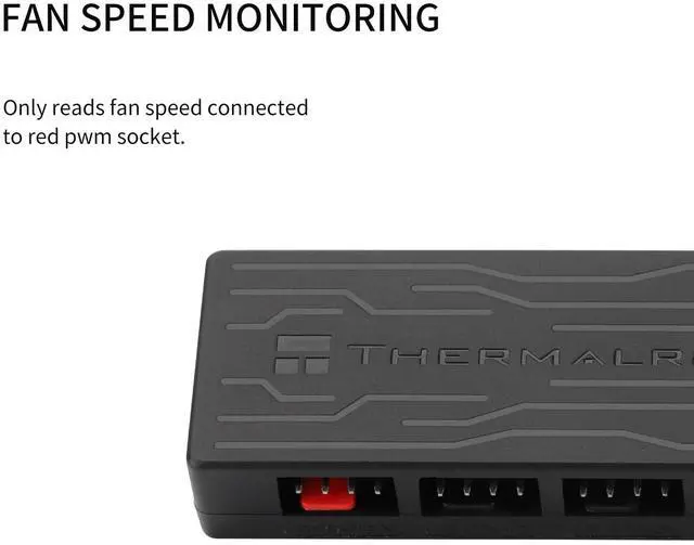 Alt view image 3 of 5 - FAN HUB X4 PWM Fan Controller - 4 Port 4-Pin, Multiple Interface Cooling Hub for 4 Groups of PC Fans, SATA Power Cord