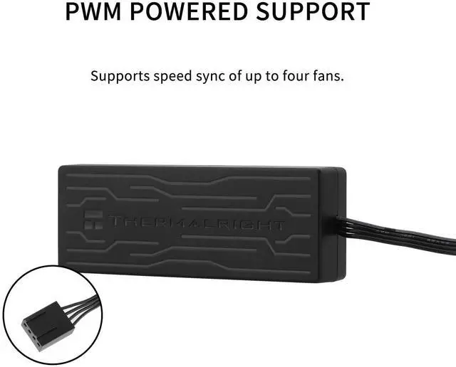 Alt view image 4 of 5 - FAN HUB X4 PWM Fan Controller - 4 Port 4-Pin, Multiple Interface Cooling Hub for 4 Groups of PC Fans, SATA Power Cord