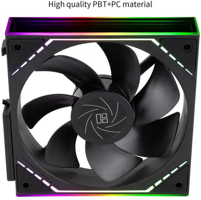 Alt view image 5 of 5 - TL-M12QR CPU Fan 120mm Case Cooler, PWM Connector Silent Computer Cooling with S-FDB Bearing,PC Fan with ARGB Mirror Light Effect,Low Noise,Building Blocks Version PC Fan