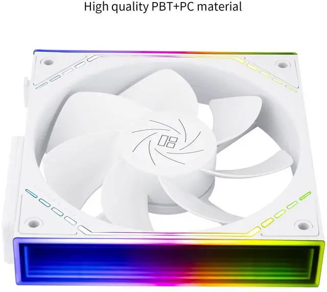 Alt view image 5 of 5 - TL-M12QRW CPU Fan 120mm Case Cooler, PWM Connector Silent Computer Cooling with S-FDB Bearing,PC Fan with ARGB Mirror Light Effect,Low Noise,Building Blocks Version PC Fan