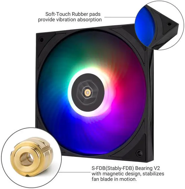 Alt view image 4 of 7 - TL-H12015B-S Thin Computer Case Fan-1900RPM, CPU Fan, 15mm Slimline Cooling Fan, 12cm CPU Cooler Fan,5V ARGB,Compatible with Desktop Heatsink Cooler and Case
