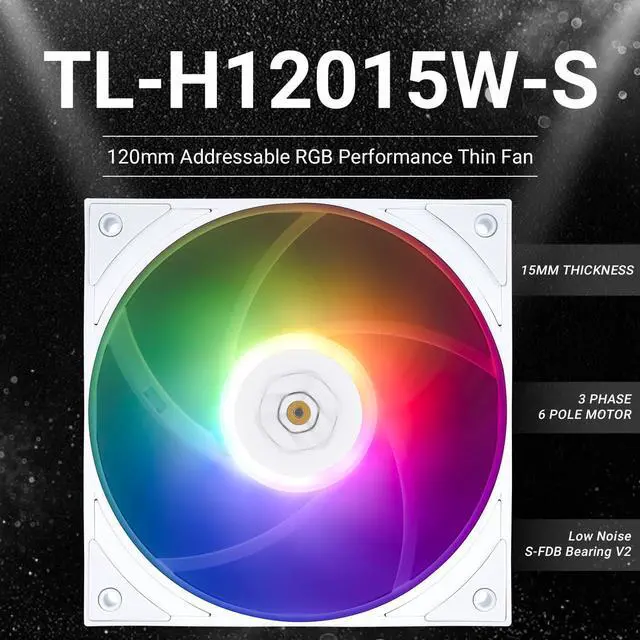 Alt view image 2 of 7 - TL-H12015W-S Thin Computer Case Fan-1900RPM,CPU Fan, 15mm Slimline Cooling Fan, 12cm CPU Cooler Fan,Compatible with Desktop Heatsink Cooler and Case