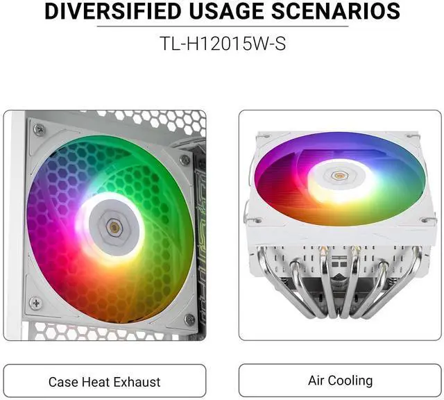 Alt view image 7 of 7 - TL-H12015W-S Thin Computer Case Fan-1900RPM,CPU Fan, 15mm Slimline Cooling Fan, 12cm CPU Cooler Fan,Compatible with Desktop Heatsink Cooler and Case