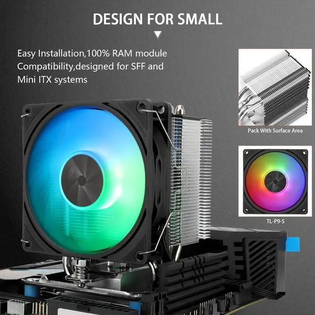 Alt view image 4 of 6 - Assassin X 90 SE ARGB CPU Air Cooler, AX90SE ARGB, 2200RPM Speed,4 Heat Pipes, 92mm PWM Quiet Fan CPU Cooler, 118mm High,for AMD AM4 AM5/Intel 1700/1150/1151/1200, CPU PC Cooling