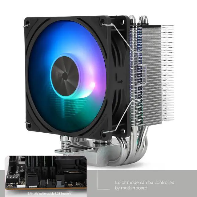 Alt view image 5 of 6 - Assassin X 90 SE ARGB CPU Air Cooler, AX90SE ARGB, 2200RPM Speed,4 Heat Pipes, 92mm PWM Quiet Fan CPU Cooler, 118mm High,for AMD AM4 AM5/Intel 1700/1150/1151/1200, CPU PC Cooling