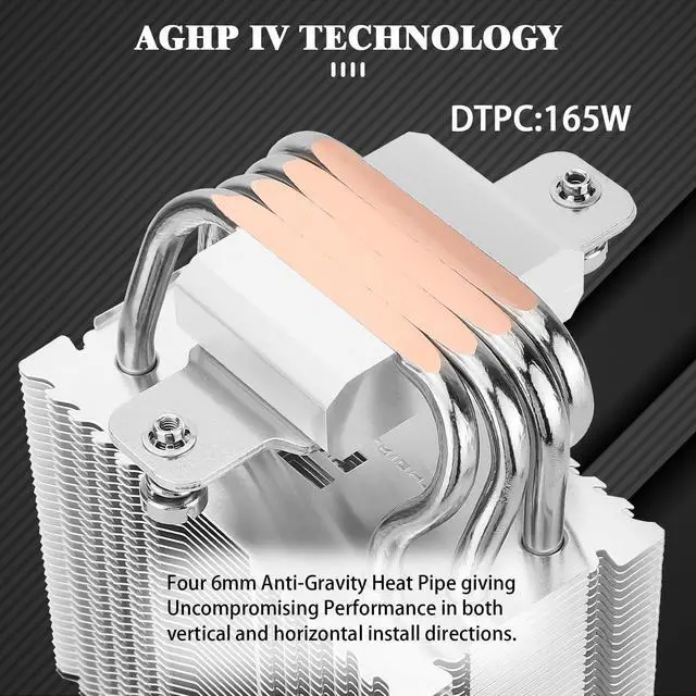 Alt view image 2 of 6 - Assassin X 90 SE ARGB CPU Air Cooler, AX90SE ARGB, 2200RPM Speed,4 Heat Pipes, 92mm PWM Quiet Fan CPU Cooler, 118mm High,for AMD AM4 AM5/Intel 1700/1150/1151/1200, CPU PC Cooling