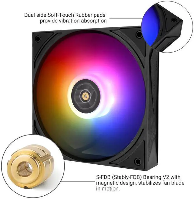 Alt view image 4 of 7 - TL-H12-X28-S Thin Computer Case Fan-2150RPM, CPU ARGB Fan, Quiet 28mm Thickness Cooling Fan, Desktop CPU Cooler Fan,Compatible with Heatsink Cooler and Case