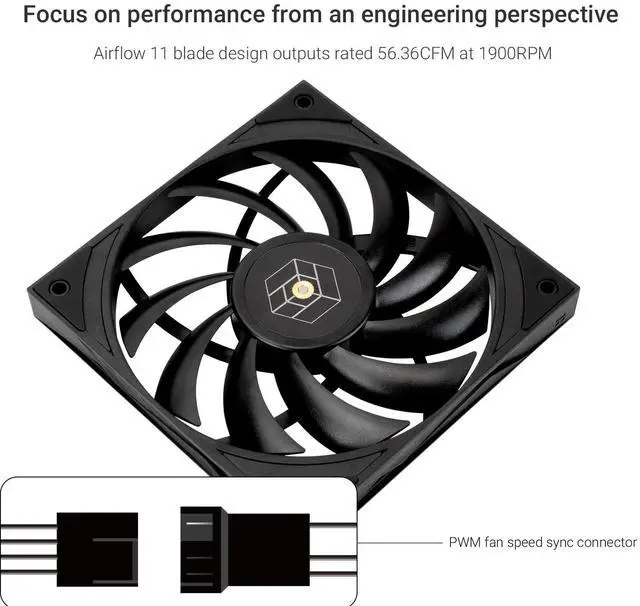 Alt view image 3 of 7 - TL-H12015B Thin Computer Case Fan-1900RPM, CPU Fan, 15mm Slimline Cooling Fan, 12cm CPU Cooler Fan,Compatible with Desktop Heatsink Cooler and Case