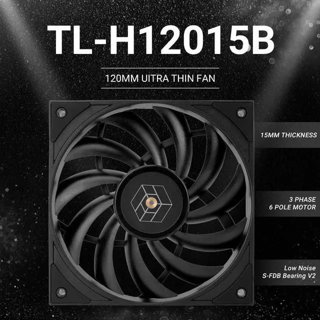Alt view image 2 of 7 - TL-H12015B Thin Computer Case Fan-1900RPM, CPU Fan, 15mm Slimline Cooling Fan, 12cm CPU Cooler Fan,Compatible with Desktop Heatsink Cooler and Case