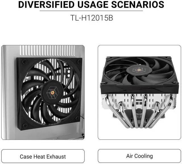 Alt view image 7 of 7 - TL-H12015B Thin Computer Case Fan-1900RPM, CPU Fan, 15mm Slimline Cooling Fan, 12cm CPU Cooler Fan,Compatible with Desktop Heatsink Cooler and Case