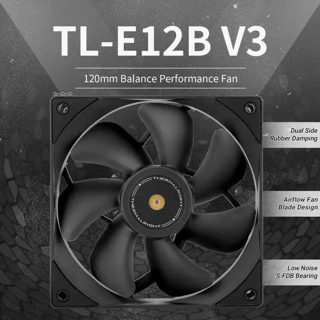 Alt view image 2 of 6 - TL-E12B V3 CPU Fan Cooler,with High Speed 2000RPM,120mm Cooling PWM Fan,Computer Case Cooling Fan ARGB (TL-E12B V3)