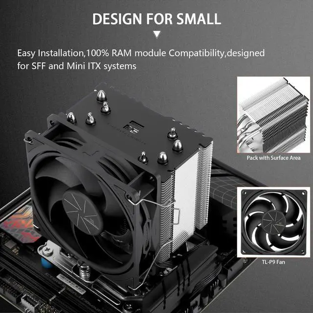Alt view image 5 of 6 - Assassin X 90 SE V2 CPU Air Cooler, 2200RPM Speed,4 Heat Pipes, 92mm PWM Quiet Fan CPU Cooler, 118mm High,for AMD AM4 AM5/Intel 1700/1150/1151/1200, CPU PC Cooling