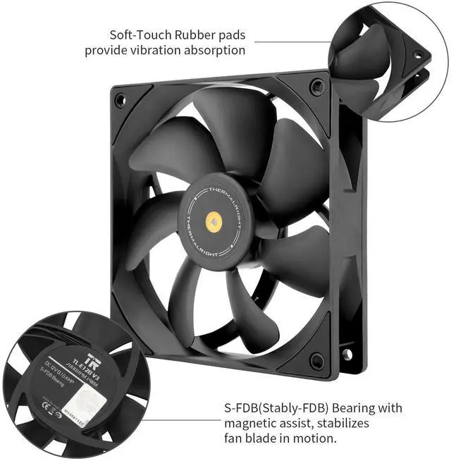 Alt view image 4 of 6 - TL-E12B V3 CPU Fan Cooler,with High Speed 2000RPM,120mm Cooling PWM Fan,Computer Case Cooling Fan ARGB (TL-E12B V3)