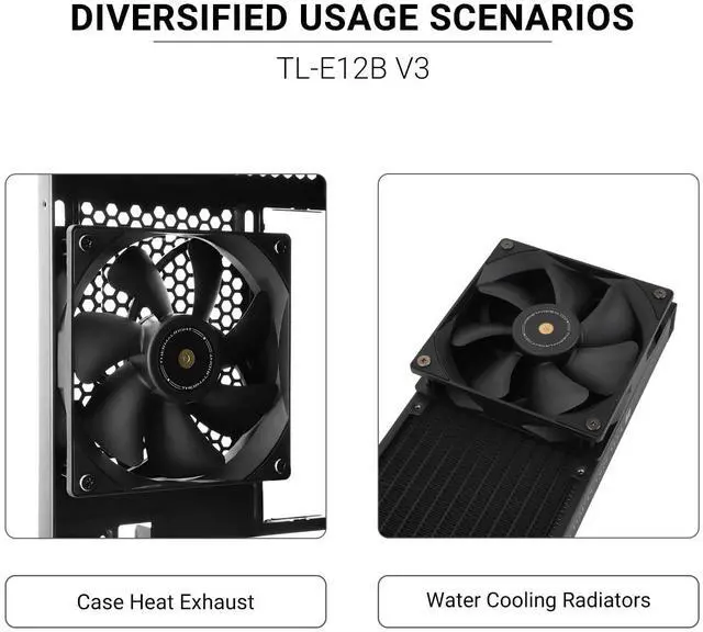 Alt view image 6 of 6 - TL-E12B V3 CPU Fan Cooler,with High Speed 2000RPM,120mm Cooling PWM Fan,Computer Case Cooling Fan ARGB (TL-E12B V3)