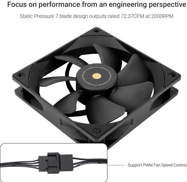Alt view image 3 of 6 - TL-E12B V3 CPU Fan Cooler,with High Speed 2000RPM,120mm Cooling PWM Fan,Computer Case Cooling Fan ARGB (TL-E12B V3)
