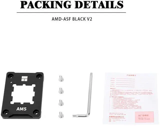 Alt view image 3 of 7 - ASF Black V2 AM5 CPU Holder, AM5 Safety Fixed Frame, AM5 Secure Frame, Corrective Anti-Bending Fixing Frame, AM5 Anti-Bending Contact Frame,CPU Cooler Standard,Black