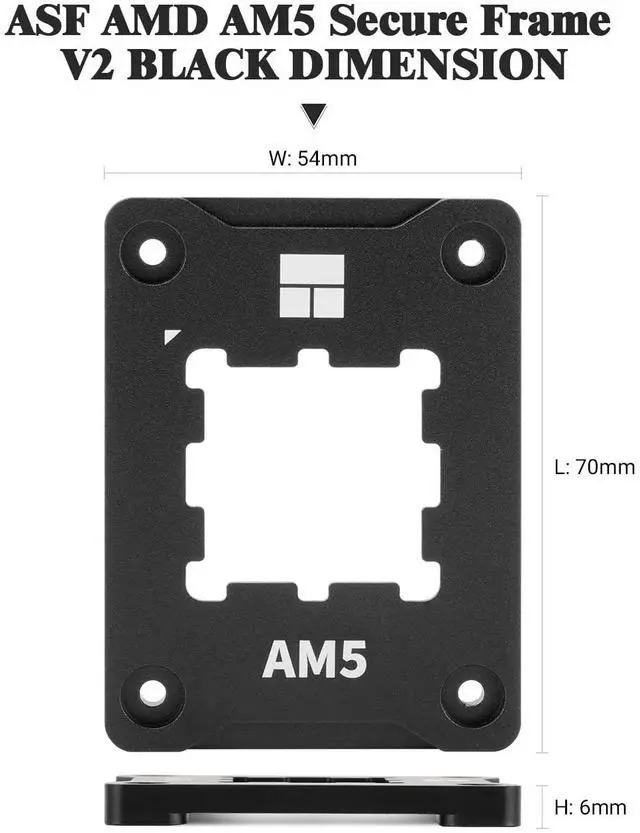 Alt view image 4 of 7 - ASF Black V2 AM5 CPU Holder, AM5 Safety Fixed Frame, AM5 Secure Frame, Corrective Anti-Bending Fixing Frame, AM5 Anti-Bending Contact Frame,CPU Cooler Standard,Black