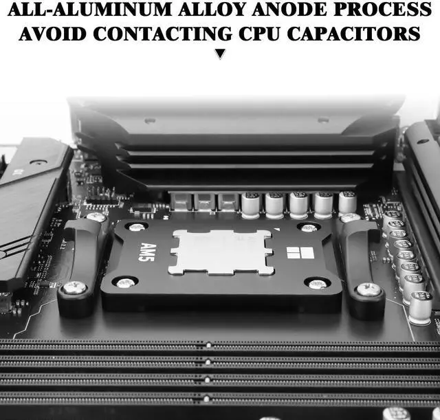 Alt view image 5 of 7 - ASF Black V2 AM5 CPU Holder, AM5 Safety Fixed Frame, AM5 Secure Frame, Corrective Anti-Bending Fixing Frame, AM5 Anti-Bending Contact Frame,CPU Cooler Standard,Black