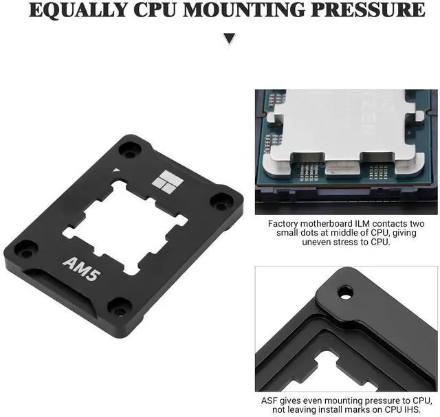 Alt view image 6 of 7 - ASF Black V2 AM5 CPU Holder, AM5 Safety Fixed Frame, AM5 Secure Frame, Corrective Anti-Bending Fixing Frame, AM5 Anti-Bending Contact Frame,CPU Cooler Standard,Black