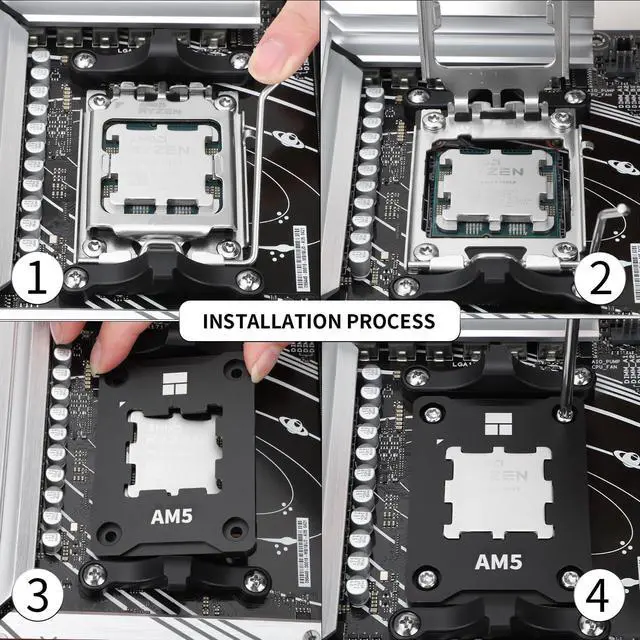 Alt view image 7 of 7 - ASF Black V2 AM5 CPU Holder, AM5 Safety Fixed Frame, AM5 Secure Frame, Corrective Anti-Bending Fixing Frame, AM5 Anti-Bending Contact Frame,CPU Cooler Standard,Black