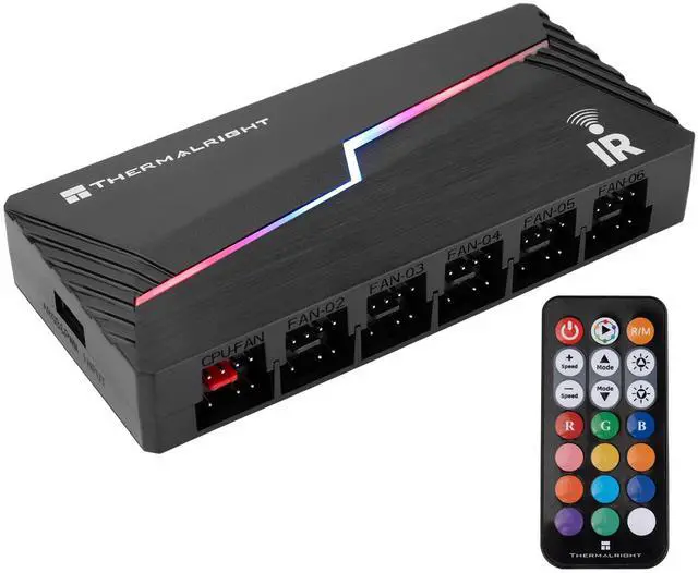 Main image of ARGB and Fan HUB X12 IR Black Hub Controller Support 12 Groups of CPU Fans,3Pin PC ARGB Controller and 4Pin PWM Fan,SATA Power Cord Direct Input(12V 4pin RGB is Not Supported)