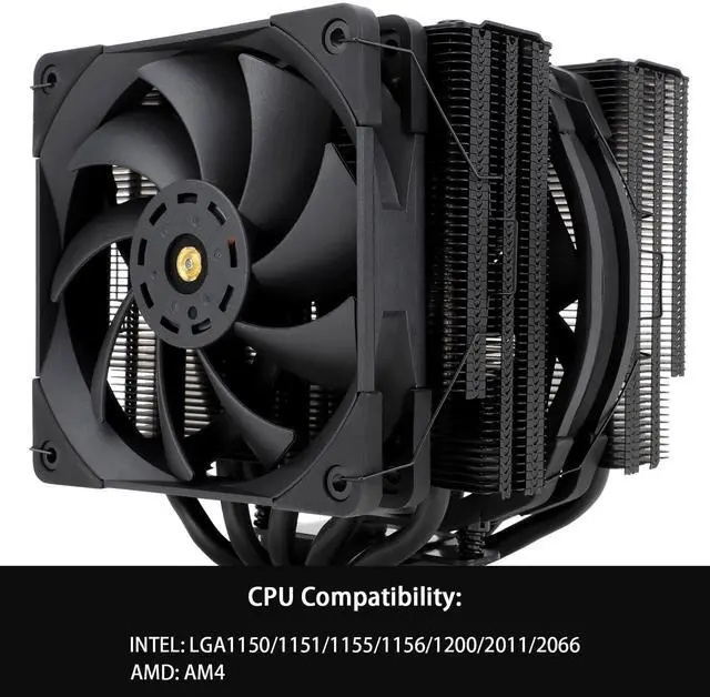 Alt view image 4 of 7 - FC140 Black CPU Air Cooler,Dual Tower 5 Heat Pipe,TL-D14X-B and TL-C12PRO PWM Fan,Aluminium Heatsink Cover, AGHP Technology, for AMD AM4/AM5/Intel LGA 1150/1151/1155/1156/1200/2011/1700