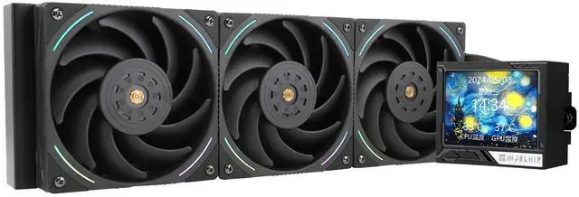 Main image of Mjolnir Vision 360 ARGB Black CPU AIO Cooler,IPS LCD Screen with 320 * 240 Resolution,for AM5&LGA 1700/1851,High-Performance 360 Specs Water-Cooled with 3.5in Removable Display