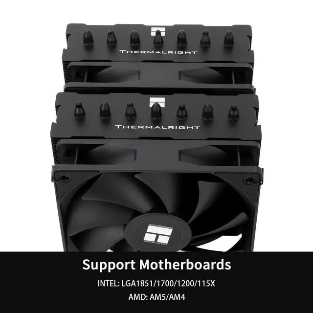 Alt view image 3 of 6 - Phantom Spirit 120 SE Black CPU Cooler,Dual TL-C12B V2 PWM Fans and Double Towers, 7 Heat Pipes Heatsink Cooler,for AM4/AM5&Intel LGA1851/1700/115X/1200, Computer CPU Cooling,Black