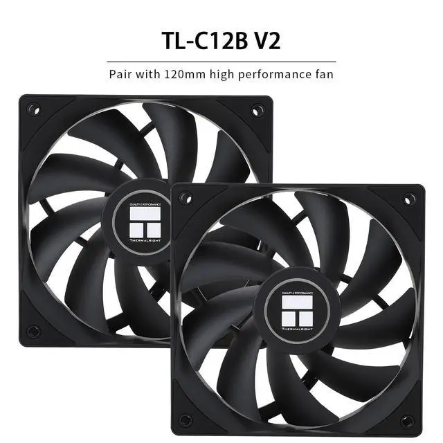 Alt view image 5 of 6 - Phantom Spirit 120 SE Black CPU Cooler,Dual TL-C12B V2 PWM Fans and Double Towers, 7 Heat Pipes Heatsink Cooler,for AM4/AM5&Intel LGA1851/1700/115X/1200, Computer CPU Cooling,Black