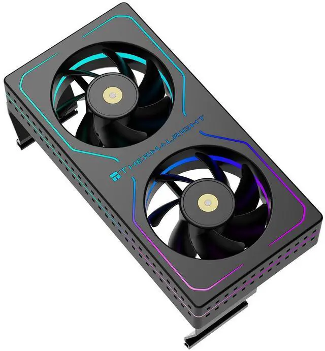 Main image of MC-2 ARGB Black RAM Cooler, RGB Strip, Dual 3200RPM Silent Fans, Black Active Cooling Design. Compatible with DDR, DDR2, DDR3, DDR4DDR5 Memory. Adopts Simple Buckle Structure for Fast