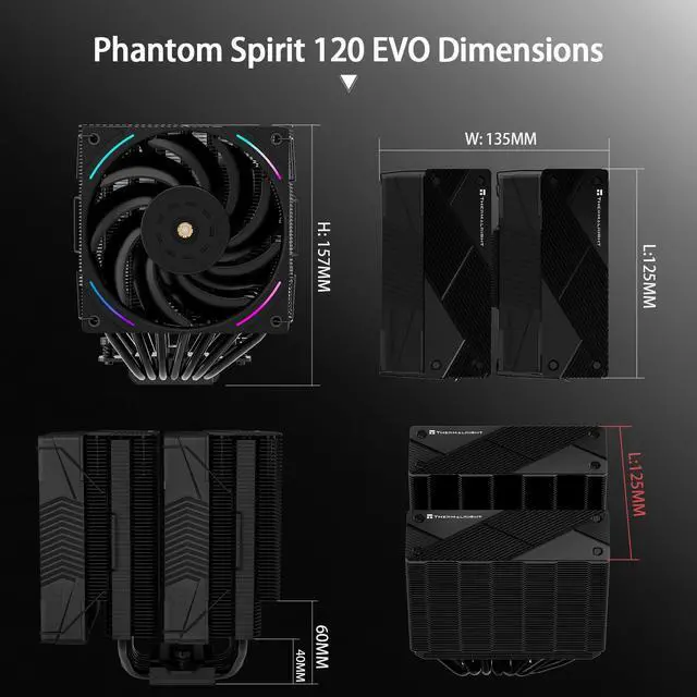 Alt view image 6 of 6 - Phantom Spirit 120 EVO CPU Cooler,7×6mm Heat Pipes CPU Air Cooler,Dual PWM Fan Computer Cooling,2150RPM Speed,for AMD AM4 AM5/Intel 1700/1150/1151/1200/17XX/2011/1851