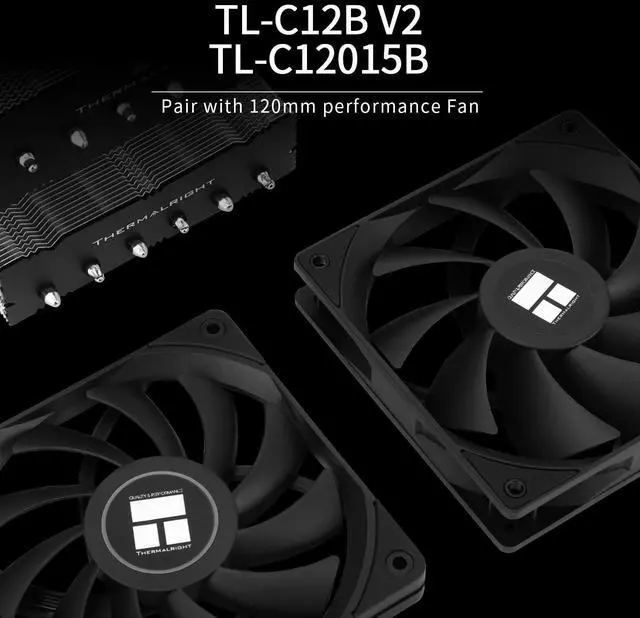 Alt view image 5 of 6 - Royal Knight 120 SE CPU Cooler, Only 155mm High, Dual Towers Dual PWM Fans TL-C12B V2 and TL-C12015B, 6 Heat Pipes,PC Cooling for AM4/AM5/Intel LGA 1700/1851/1150/1151/1200