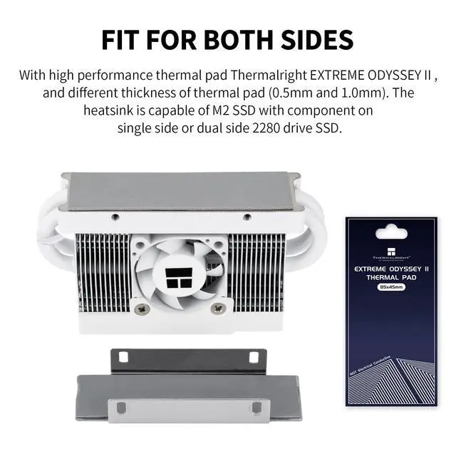 Alt view image 3 of 5 - HR10 2280 PRO Digital White- High-Performance Solid-State Hard Disk Radiator Equipped with 4x5mm AGHP Heat Pipe, ARGB Digital Display, Small Fan Cooling, SSD Radiator