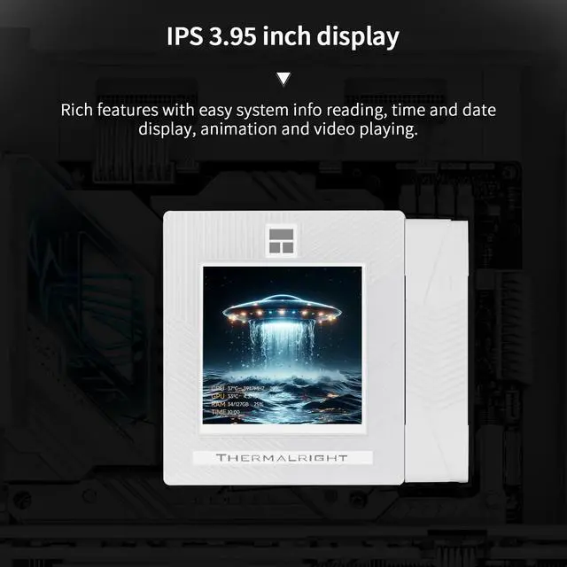 Alt view image 3 of 7 - Phantom Spirit 120 Vision Snow CPU Air Cooler, Twin Tower Radiator 2150RPM Speed,480x480 Resolving Power IPS Screen with 3.95in,Computer Cooler for Intel lga1851/1700/115x,AM4/AM5