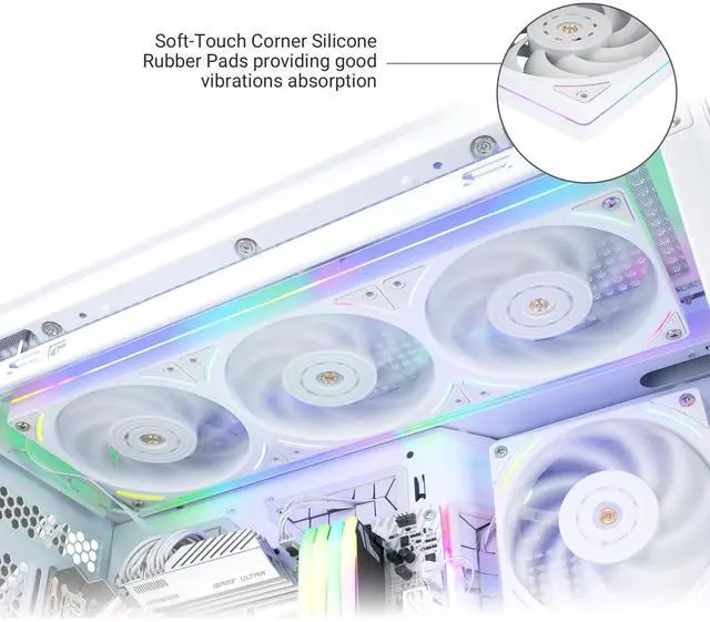 Alt view image 4 of 6 - TL-UB36W CPU Fan 120mm Case Cooler,PWM Connector Silent Computer Cooling,Low Noise 27dba,360x120x25mm,3 Pack PC Fans,White