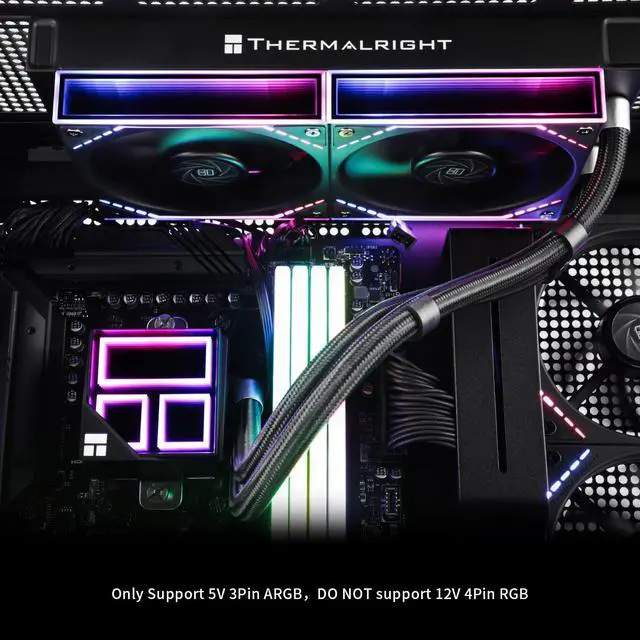 Alt view image 6 of 6 - Frozen Infinity 240 Black Liquid CPU Cooler,Double PWM Fans with 2000RPM,Desktop CPU Aio Cooler,for AM4/AM5&Intel LGA1150/1151/1200/1700/1851,Infinity Mirror PC CPU Water Cooler