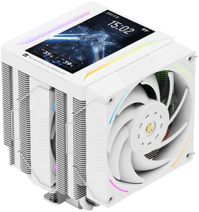 Main image of Peerless Assassin 120 Vision MAX ARGB White CPU Air Cooler, Twin Tower Radiator 2150RPM,480x854 Resolving Power IPS Screen with 5,Computer Cooler for Intel lga1851/1700/115x,AM4/AM5