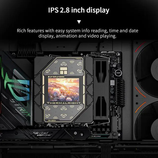 Alt view image 3 of 6 - Peerless Assassin 120 Vision Black CPU Air Cooler,Twin Tower Cooler 1850RPM,320x240 Resolving Power IPS Screen with 2.8in,Computer Cooler for Intel lga1851/1700/115x,AM4/AM5