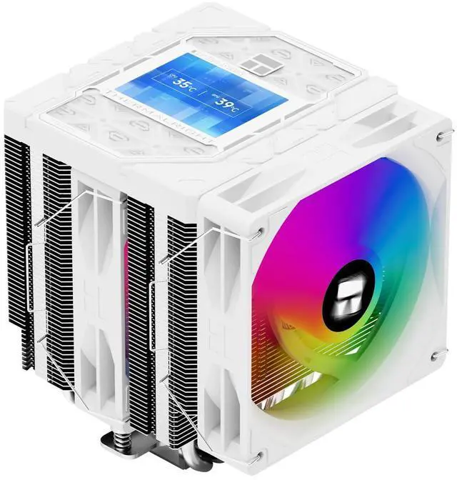 Main image of Peerless Assassin 120 Vision ARGB White CPU Air Cooler, Twin Tower Cooler-1850RPM,320x240 Resolution IPS Screen with 2.8,CPU Cooler for LGA1851/1700/115x,AM4/AM5