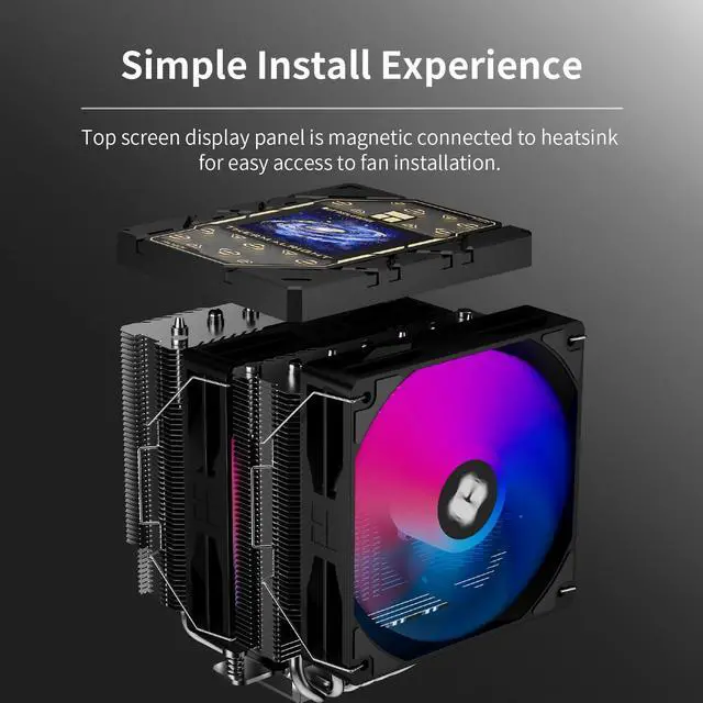Alt view image 6 of 7 - Peerless Assassin 120 Vision ARGB Black CPU Air Cooler, Twin Tower Cooler-1850RPM,320x240 Resolution IPS Screen with 2.8,CPU Cooler for LGA1851/1700/115x,AM4/AM5