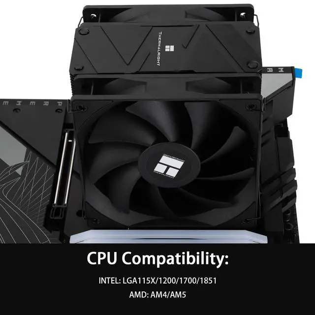 Alt view image 3 of 7 - Burst Assassin 120 EVO Dark CPU Cooler, 6 Heat Pipes Cooler, Double PWM Quiet Fans CPU Air Cooler with 1500RPM Speed, for AMD:AM4/ AM5/Intel 1700/1150/1151/1200/1851, LGA1700