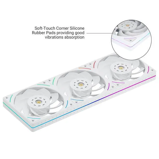 Alt view image 4 of 6 - TL-UB36RW CPU Reverse Fan 120mm Case Cooler,PWM Connector Silent Computer Cooling,Low Noise 27dba,360x120x25mm,3 Pack PC Fans,White