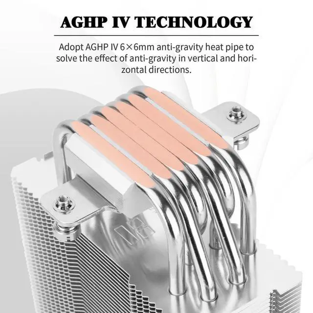Alt view image 2 of 7 - Burst Assassin 120 SE ARGB White CPU Cooler, 6 Heat Pipes Heatsink, 12cm PWM Fan CPU Air Cooler, AGHP Technology, for Intel LGA1851/1700/115X/1200,AM4/AM5, 148mm High Heatsink Cooling