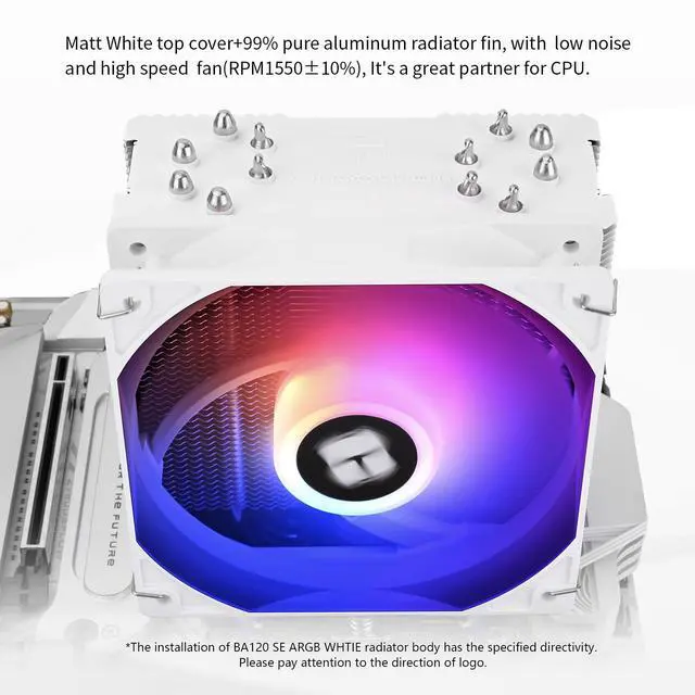 Alt view image 5 of 7 - Burst Assassin 120 SE ARGB White CPU Cooler, 6 Heat Pipes Heatsink, 12cm PWM Fan CPU Air Cooler, AGHP Technology, for Intel LGA1851/1700/115X/1200,AM4/AM5, 148mm High Heatsink Cooling