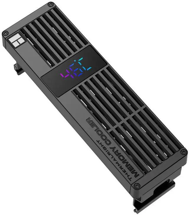 Main image of MC-3 Digital Black RAM Cooling, ARGB Digital Display Screen Intelligent Temperature Color Change, Easy Installation,Universal Across All PC Platforms, Black