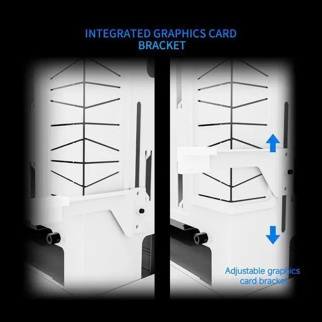 Alt view image 7 of 7 - A70 ARGB White ATX Gaming Case Three-Sided Column-Free Glass 8 CPU Fan Slots + Four-Way Airflow Tool-Free Quick Release Vertical Graphics Card Mounting Anti-Fall,Panoramic Light Strip