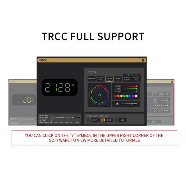 Alt view image 7 of 7 - MC-3 Digital Black RAM Cooling, ARGB Digital Display Screen Intelligent Temperature Color Change, Easy Installation,Universal Across All PC Platforms, Black