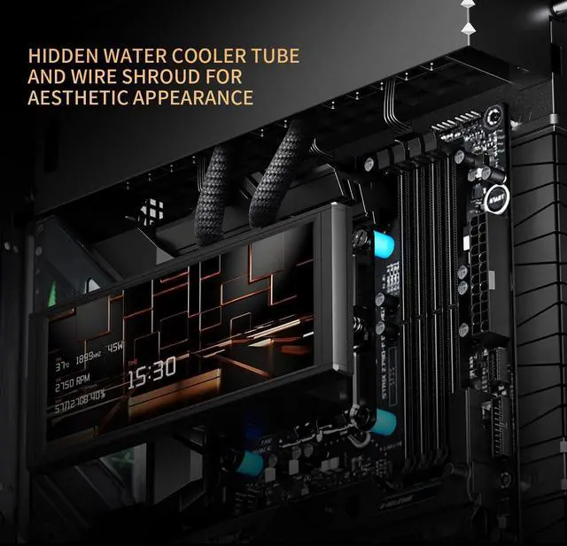 Alt view image 4 of 7 - A70 Vision ATX Gaming case |Three Sides Without Stands,Panoramic Glass Panel |8 Fan Slots |Tower-Style Computer case |Equipped with Type-C Interface |Comes with a 9.16-inch LCD Display |