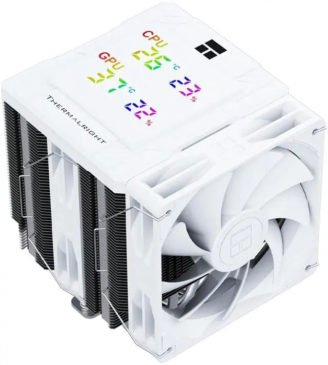 Main image of Peerless Assassin 120 Digital White CPU Air Cooler, Digital Screen Top Cover,6 Heatpipes Computer CPU Cooler, for AM4/AM5,Intel LGA1700/1851/1150/1151/1200, PC Cooler-White